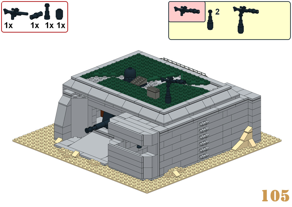Lego moc WW2 German Command Bunker Building Instructions